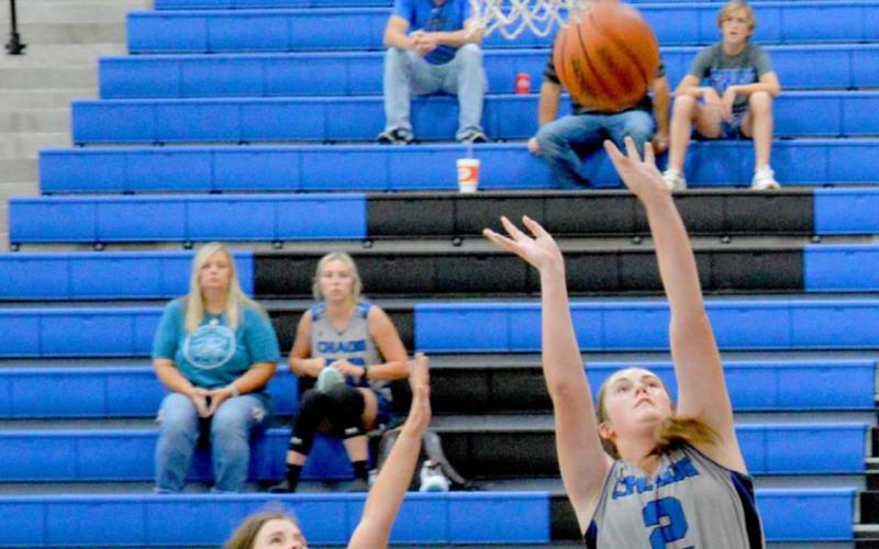 Abigail Williams goes for a layup in the first half on Monday, the second week of summer league. JEFF LOWE | DISPATCH RECORD