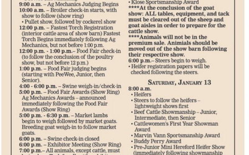 The Lampasas County Youth Livestock Show begins Thursday, offering three full days of animal exhibits and awards, plus the Ag Mechanics Show, Food Fair and Buyers Appreciation Dinner before the premium sale closes out the events. The action takes place at the Lampasas County Youth Livestock Center, 283 North U.S. Highway 183/190 in Lampasas. TRISH GRIFFITH | DISPATCH RECORD GRAPHIC