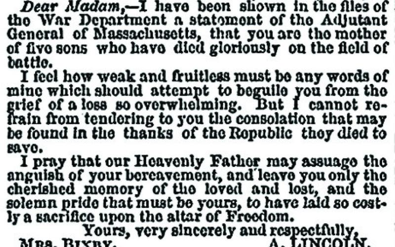 The Boston Evening Transcript, Nov. 25, 1864. COURTESY PHOTO