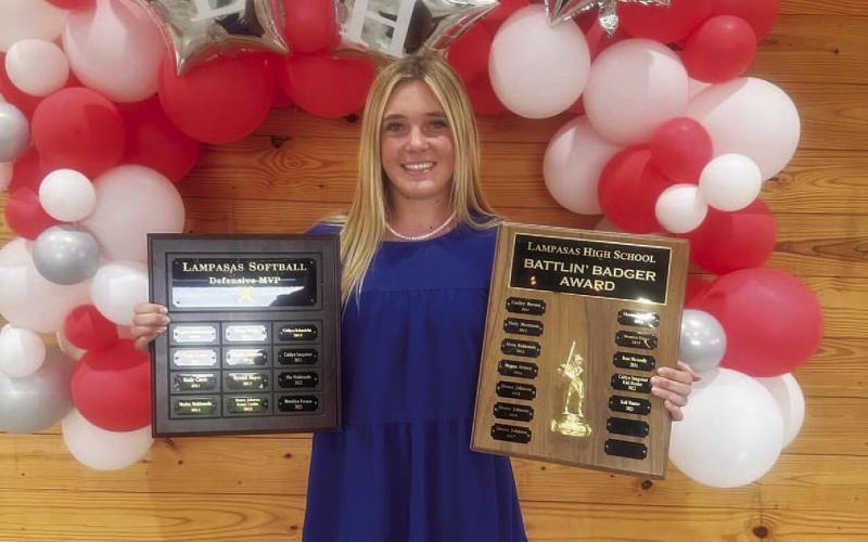 COURTESY PHOTO Brady Burton was named the Battlin’ Badger and the Defensive MVP for Lampasas.