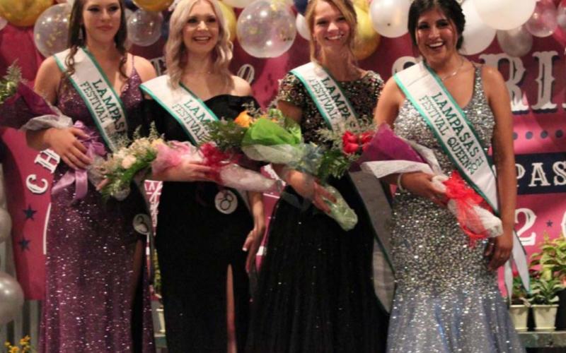 The 2021 Miss Spring Ho Court consists of, from left to right, third runner-up Emily Cain, second runner-up Kayla Joy McManus, first runner-up Hadley Oncken and Miss Spring Ho winner Isabel Ybarra.