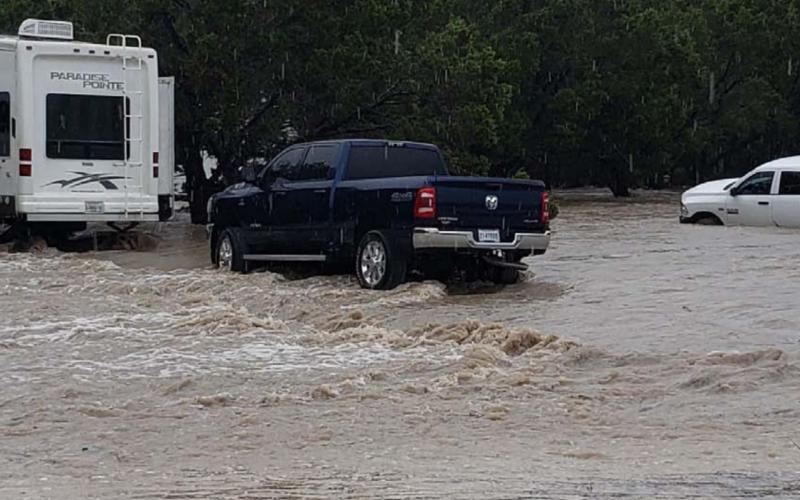 Little Lucy RV Resort flooded on Sept. 4. Emergency personnel responded to reports that a person or people may have been swept into the water, but by the day’s end, all inhabitants were accounted for. COURTESY PHOTO