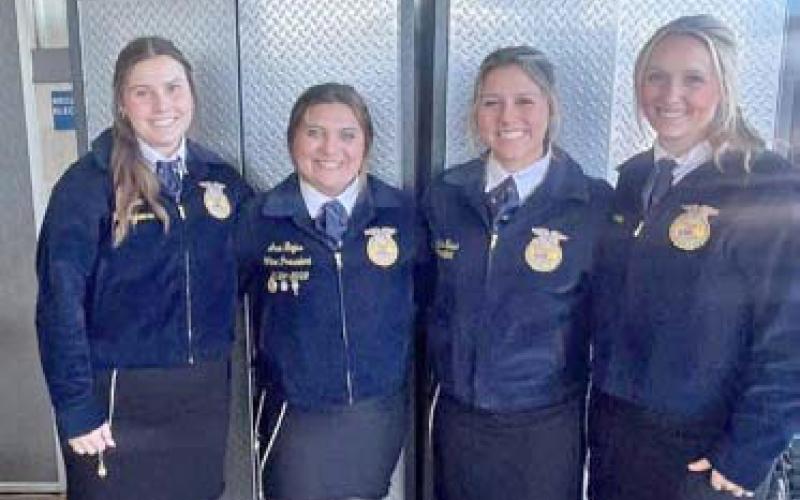 Lampasas FFA members, from left, Chandler Boultinghouse, Ava Rojas, Jacie Resa, and Janie Turner. | COURTESY PHOTO