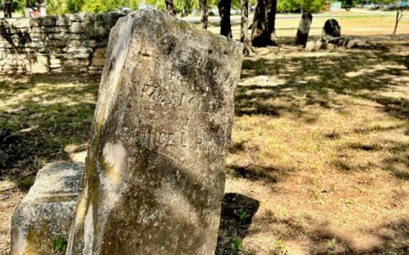 The limestone grave marker for Prince L. Ryan identifies the resting place in Cook Cemetery for the 15-year-old boy who died at the hands of the Comanches in 1868. Joycesarah McCabe | Dispatch Record