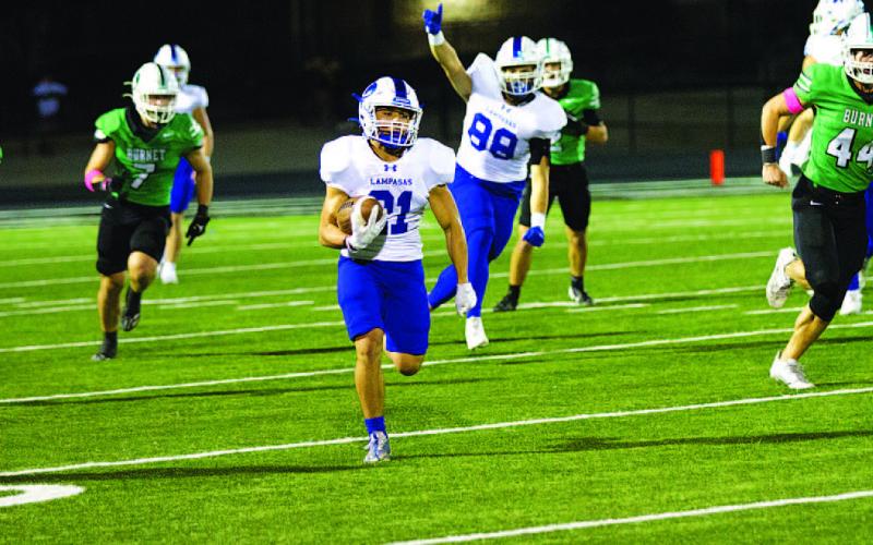 FILE PHOTO KJ Reed is back as the starting running back for his senior campaign with Lampasas.