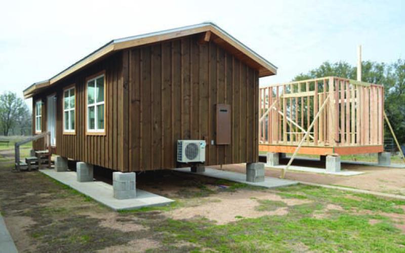 Here is a look at last year’s completed tiny home developed by Lampasas High School construction students. The home was auctioned off last spring for $61,500. FILE PHOTO