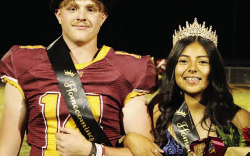 MASON HINES | DISPATCH RECORD Colten Whitehead and Vanessa Perez were crowned as the Homecoming King and Queen for Lometa.