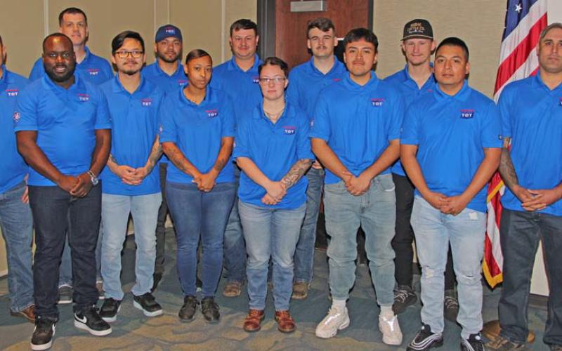 The latest graduates of the Central Texas College–Ford Technicians of Tomorrow program received certificates of completion at a ceremony on the CTC campus. Each will begin working as a technician at a Ford dealership, including Benjamin Ferris and Sofia Hastings who have positions at Hoffpauir Ford in Lampasas. courtesy photo