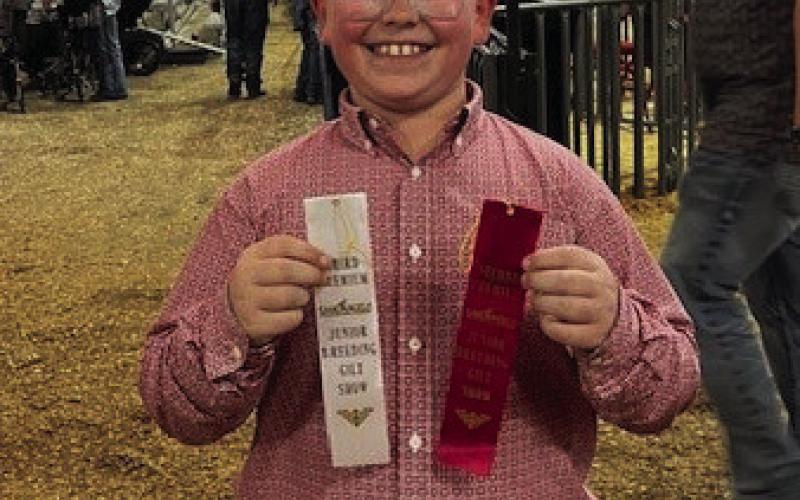 Congratulations go to Lampasas FFA member Ryker Shuffler who placed seventh with his breeding gilt at the San Antonio Stock Show &amp;amp; Rodeo. His gilts also took second place and third place at the recent San Angelo Stock Show. COURTESY PHOTO
