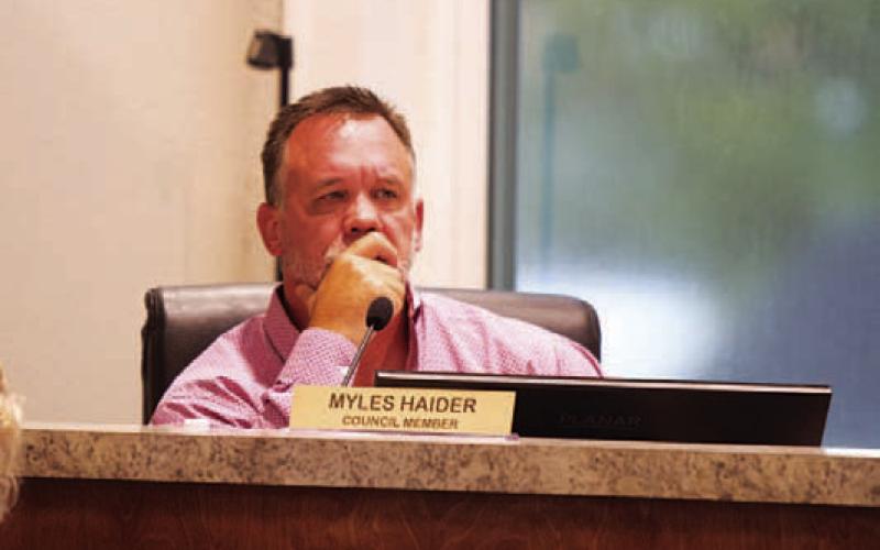 Councilman Myles Haider was the only member to vote against a change to the base rates for water service. HUNTER KING | DISPATCH RECOARD