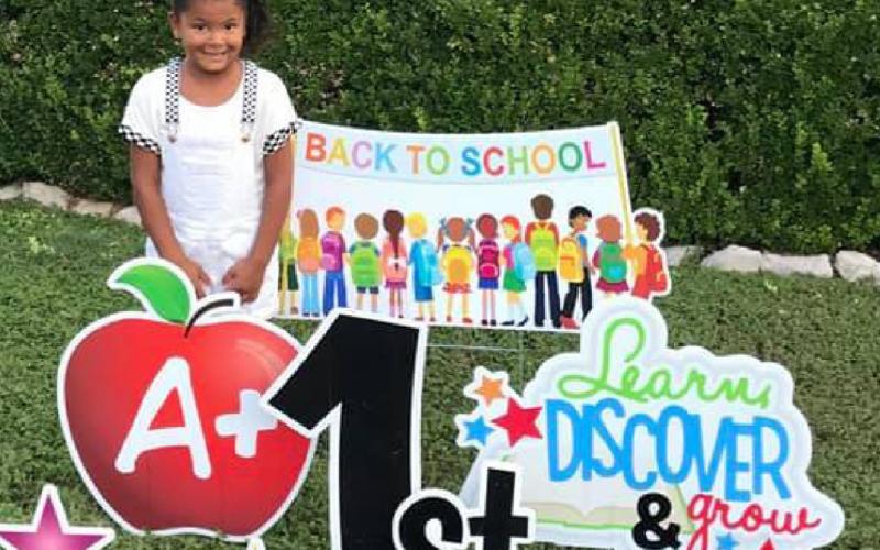 Hanna Springs Elementary School first-grader Miyah Kimball is one of many students who recently began classes for the new academic year. COURTESY PHOTO