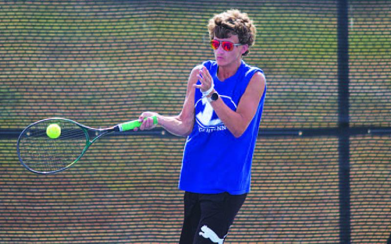 Tyler Ecker has been competing in both tennis and cross country this fall. HUNTER KING | DISPATCH RECORD