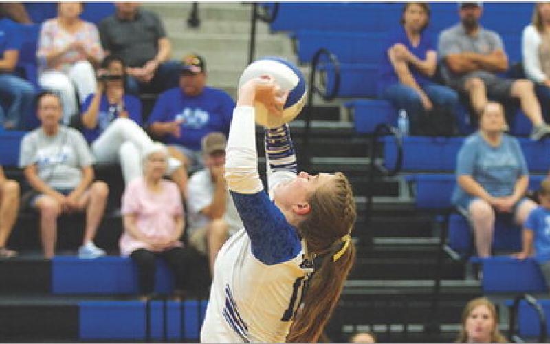 HUNTER KING | DISPATCH RECORD Ava Dowdy has been the lone setter for Lampasas this season. She leads the team in assists.