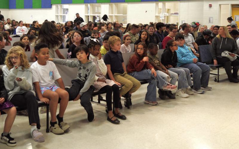 A packed audience was on hand at the Taylor Creek Elementary School cafeteria for Thursday’s ceremony that highlighted the achievements of 73 students. ERICK MITCHELL | DISPATCH RECORD