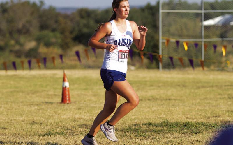 Macy Patterson finished 43rd in the varsity girls’ race on Tuesday in Marble Falls. HUNTER KING | DISPATCH RECORD
