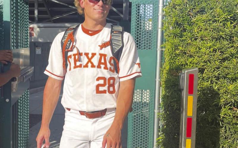 COURTESY PHOTO | KENNA WHITEHEAD Former Badger Ace Whitehead pitched a scoreless eighth inning against Stanford Saturday night and picked up the win in the Longhorns’ comeback effort in game one of their super regional.