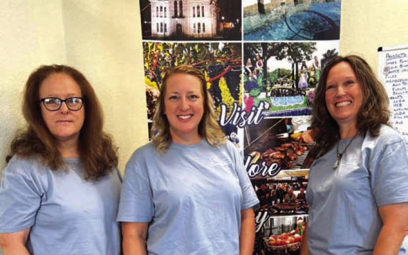 The Lampasas County Chamber of Commerce and Visitor Center staff is composed of, left to right, Jan Rogers, Melissa Unger and Tasha Bates. COURTESY PHOTO