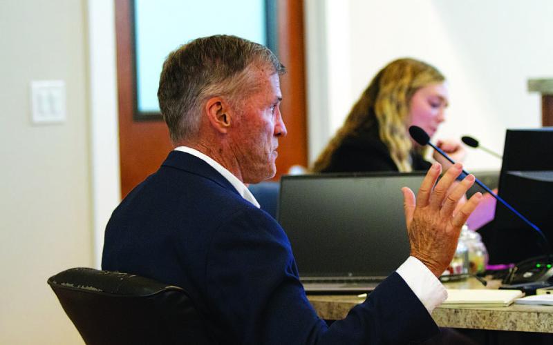 City Manager Troy Hill explains his rationale for offering new ordinances that would require an annual permit fee from some local property owners, such as those with short-term rentals. Hill said his intention is to generate additional revenue for the Lampasas. HUNTER KING | DISPATCH RECORD