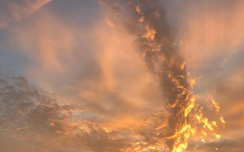 Skies display beautiful cloud formation