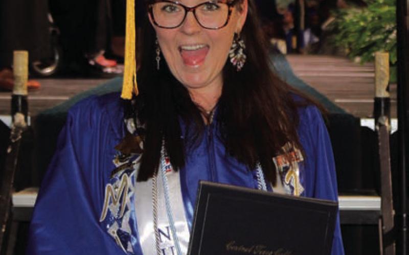 Michelle Allen celebrates her Associate of Applied Science degree during Commencement Exercises for Central Texas College. COURTESY PHOTO