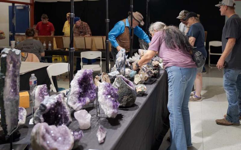 Amethyst geodes sparkled on display at the Lampasas Indian Artifact &amp;amp; Mineral and Gem Show last weekend. Artifact, mineral and gem enthusiasts came from across the state to view the collections presented. GABRIELA SANGACHE |DISPATCH RECORD