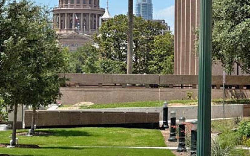 Jovie, pictured in front of the Texas Capital, is a guide dog puppy in training. Varied experiences in the Lampasas community and beyond help prepare her to become a guide dog for a visually impaired person. Joycesarah McCabe | Dispatch Record
