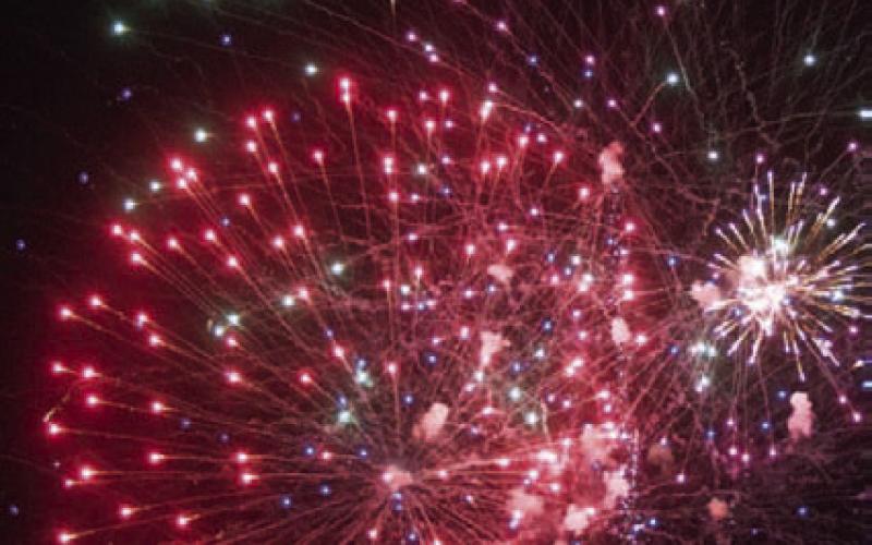 MASON HINES | DISPATCH RECORD A burst of color sparkles over W.M. Brook Park Wednesday evening.