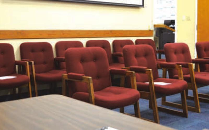 As evidenced by the empty chairs, no residents were in attendance at the Aug. 26 public hearing to provide comments on the Lampasas school district’s tax rate and proposed budget. ERICK MITCHELL | DISPATCH RECORD