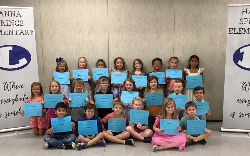 First-graders on the A honor roll were celebrated during the campus’ award ceremony this month. courtesy photo