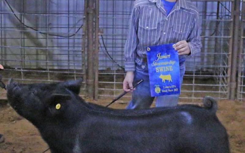 Holt Bumpas was named the junior swine showman. MASON HINES | DISPATCH RECORD