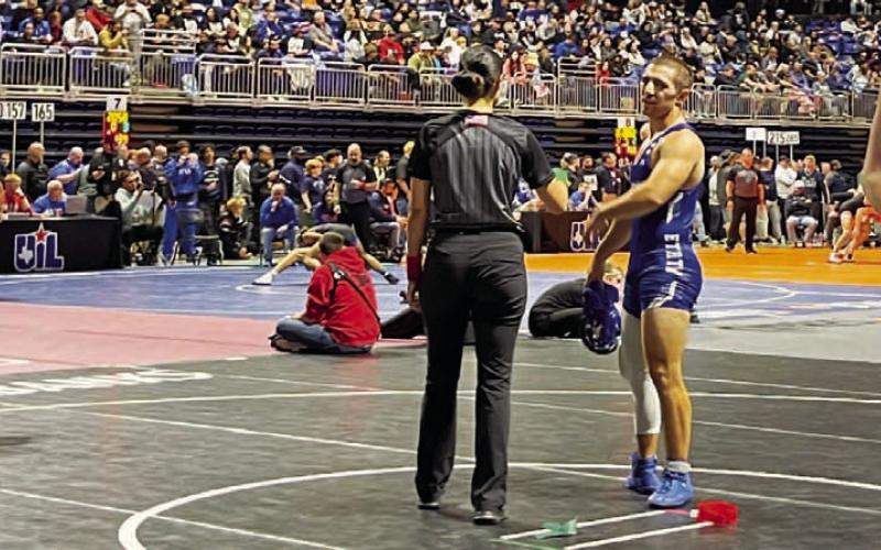 COURTESY PHOTO | DONOVAN KLECKNER Daemian Rivas was the lone Lampasas boys’ wrestler to compete at the competition.