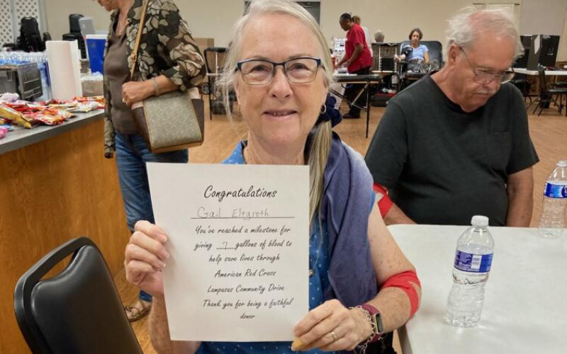 Gail Eltgroth has donated a total of seven gallons in American Red Cross blood drives. courtesy photo