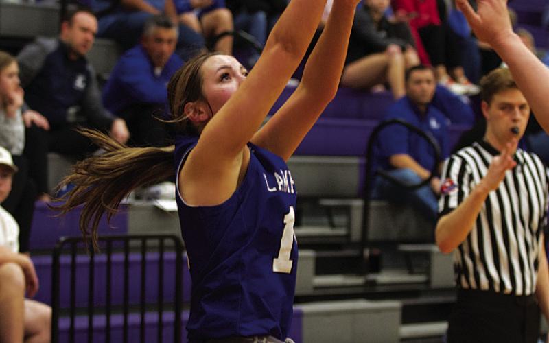 Mia Mulcahy led the way for Lampasas with 18 points on Tuesday night. HUNTER KING | DISPATCH RECORD