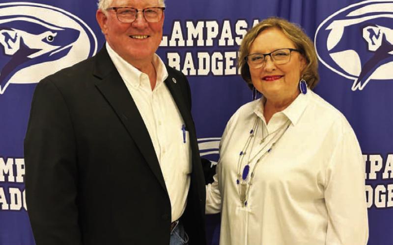 Mickey and Jani Edwards will be front and center at this year’s Spring Ho Grand Parade and plan to participate in as many other festival activities as they can. Although now retired from the Lampasas school district, both remain active in leadership roles and enjoy serving the community as a team. HUNTER KING | DISPATCH RECORD