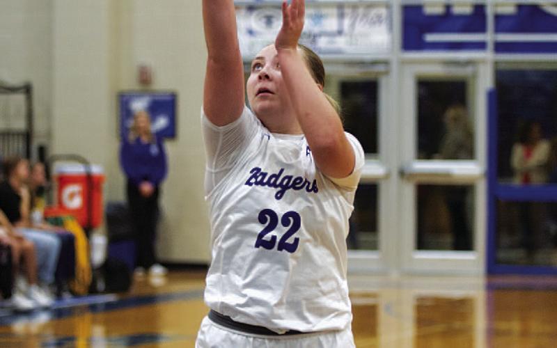 Kenedi Smart shoots a free throw during Tuesday’s game. HUNTER KING | DISPATCH RECORD