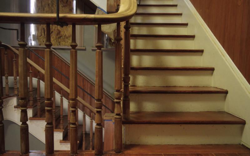 Work on the courthouse stairways remains to be completed, but the renovation project is on track to be finished by December, according to the contractor, Lampasas-based RKJ Construction. ERICK MITCHELL | DISPATCH RECORD