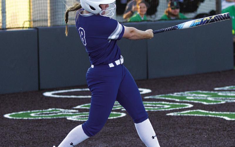 HUNTER KING | DISPATCH RECORD Kamrynn Kothmann drove in two runs for the Lady Badgers against Gateway on Tuesday.