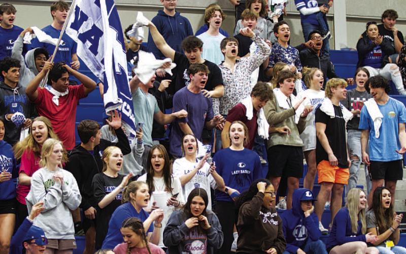 HUNTER KING | DISPATCH RECORD The Badger student section was electric from start to finish in the Lampasas win.