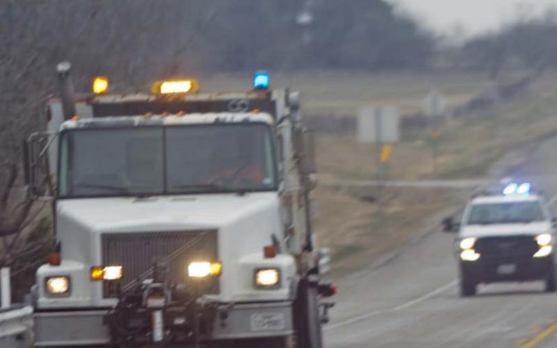The Texas Department of Transportation has been treating many state-maintained highways with brine to help de-ice surfaces. The city of Lampasas street department had put out 20 tons of sand on bridges and low-water crossings as of Friday. JEFF LOWE | DISPATCH RECORD