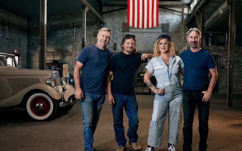 “American Pickers” hosts, left to right, Robie Wolfe, Jersey Don, Danielle Colby, and Mike Wolfe will be filming new episodes in Texas this October. COURTESY PHOTO | CINEFLIX PRODUCTIONS