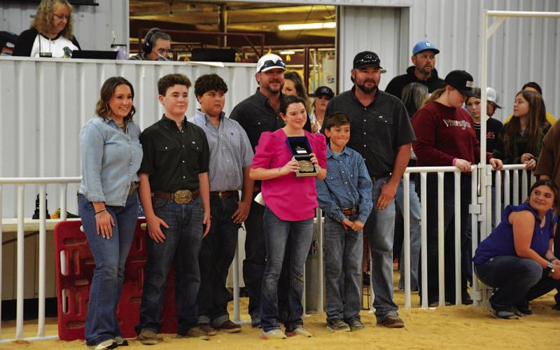 The Britt Hopson Award for 2026 went to market swine exhibitor Taelor Singleton. HUNTER KING | DISPATCH RECORD