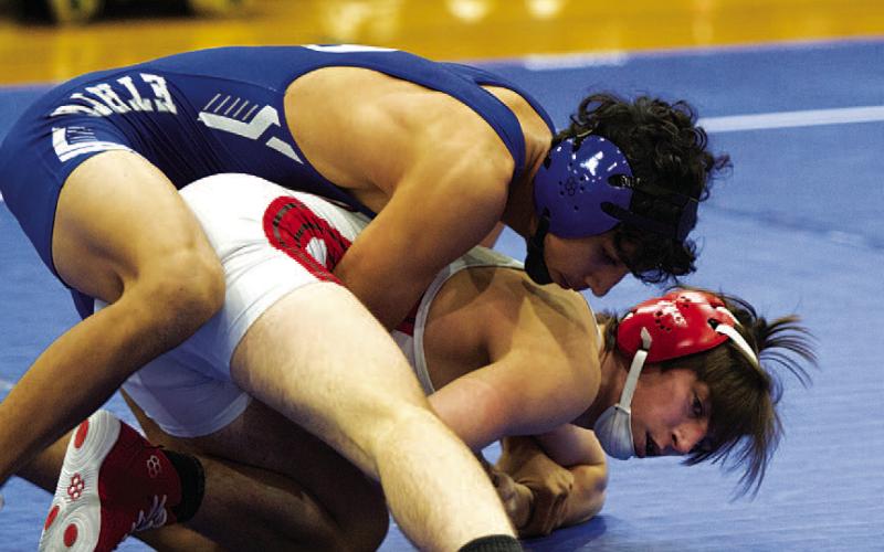 HUNTER KING | DISPATCH RECORD Taylor Martell won her match via pin on Wednesday night.