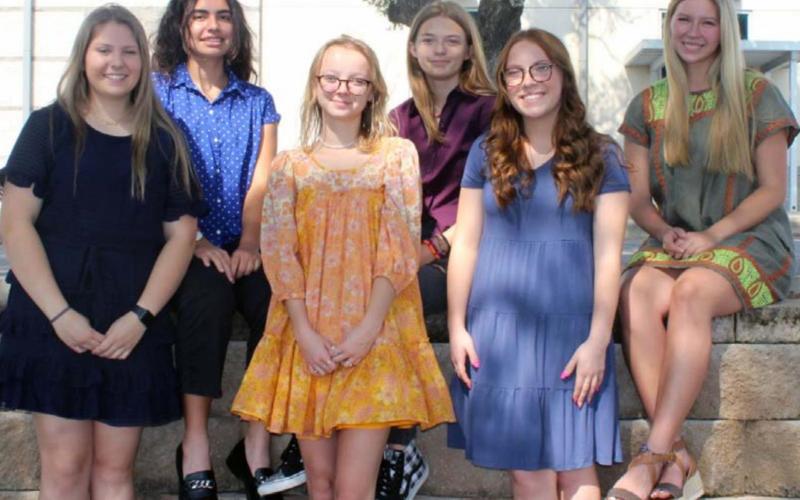 Lampasas High School students selected to attend the 2022 Bluebonnet Girls State session are from left, Emily Brister, Tate Brown, Callie Bekker, Anna Burgess, Megan Flick and Madison Roedler. VERONICA BUTLER | DISPATCH RECORD