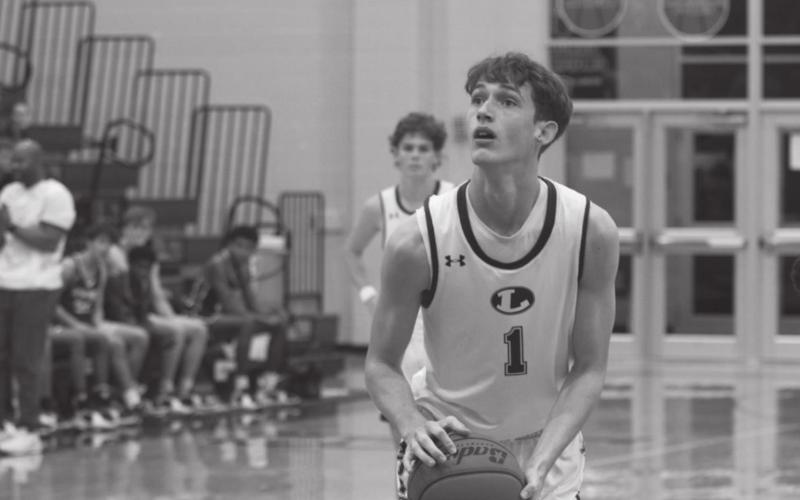 Kaeden Crawford, shown in a previous game at the Badger Den, secured the last two points in Tuesday’s matchup with Glen Rose to give Lampasas the victory. FILE PHOTO
