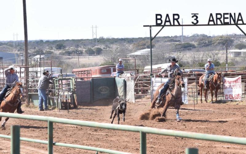 Team roping was part of the competition offerings at last weekend’s Diamondback Jubilee Rodeo, held at the Lometa Regional Park. alexandria randolph | dispatch record