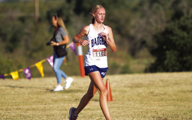 Leah Phillips was the girls’ best individual finisher at the district cross country competition on Tuesday. HUNTER KING | DISPATCH RECORD