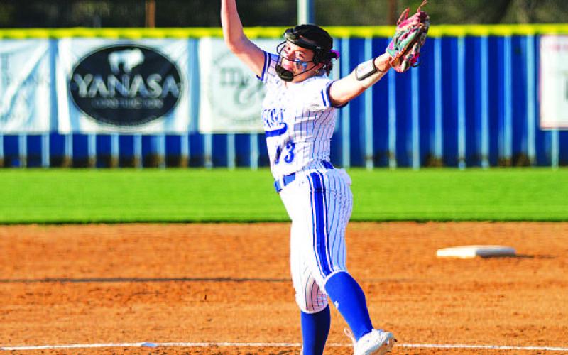 Brooklyn Farmer has given up one run in two district starts so far this season. HUNTER KING | DISPATCH RECORD
