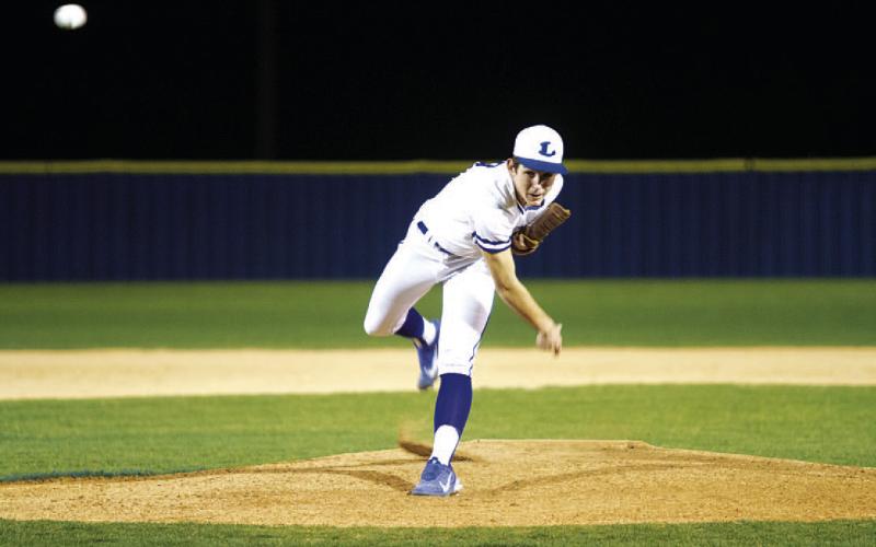 HUNTER KING | DISPATCH RECORD JT Posten releases a pitch during the first inning of his start on Monday.