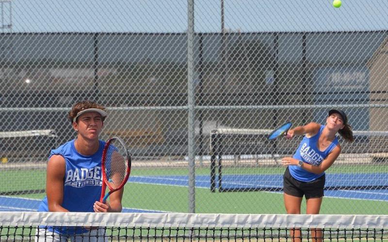 Clyde Ashfield, front, and Caroline White will compete at the regional tournament in Bryan. COURTESY PHOTO | KENNETH PEISER