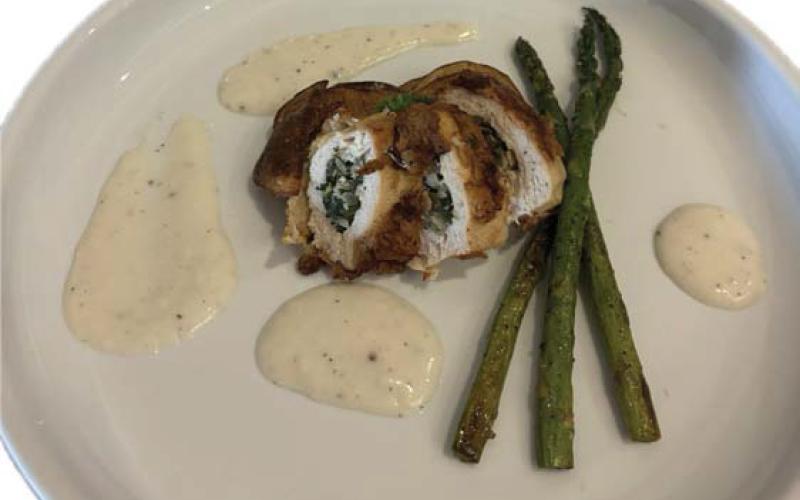 A look at the stuffed chicken and asparagus crafted by Leora Lauthen. Courtesy photo